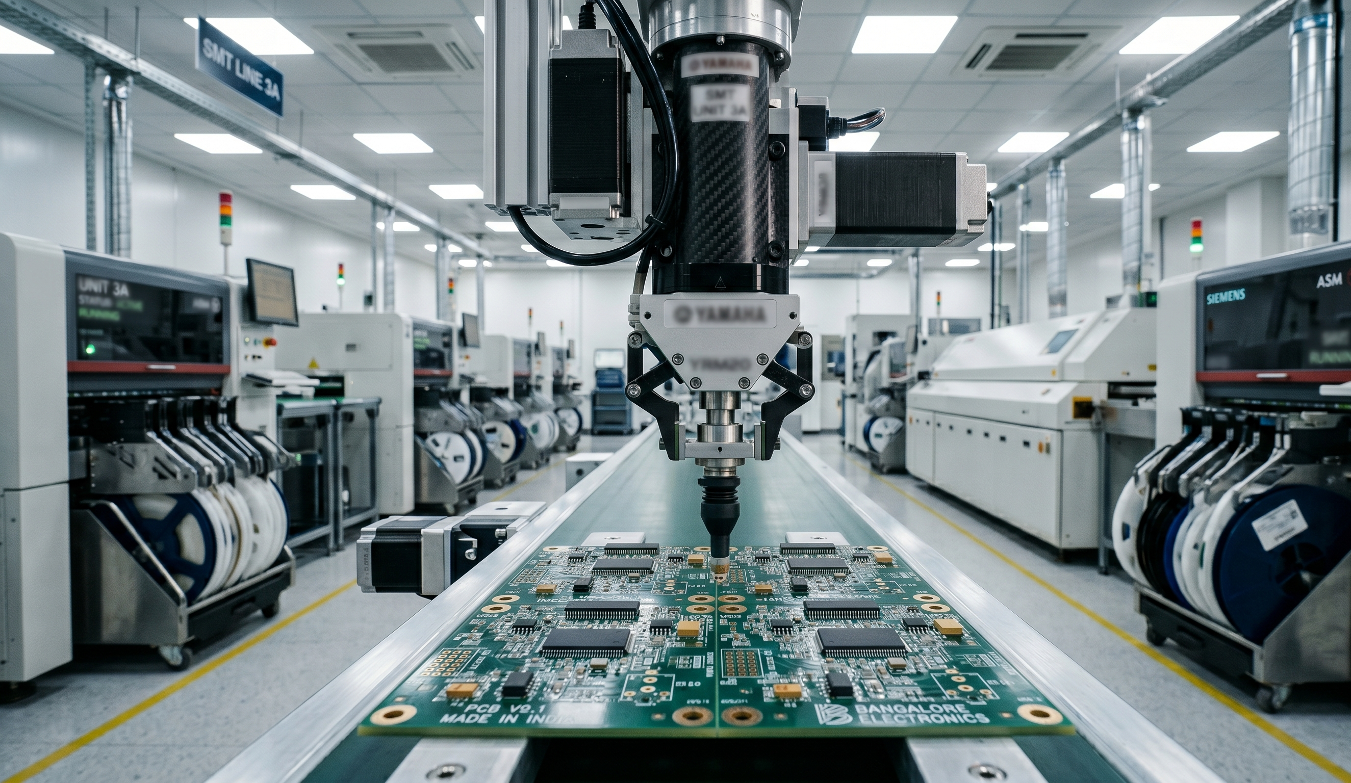 High-tech electronics manufacturing facility in Bangalore benefiting from MOOWR scheme duty deferment on capital goods.